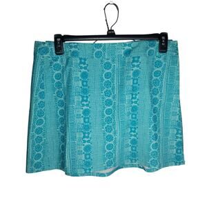 Ripskirt Hawaii Wrap Skirt Teal Paia Beach GLASS Patchwork Large Resort Beach